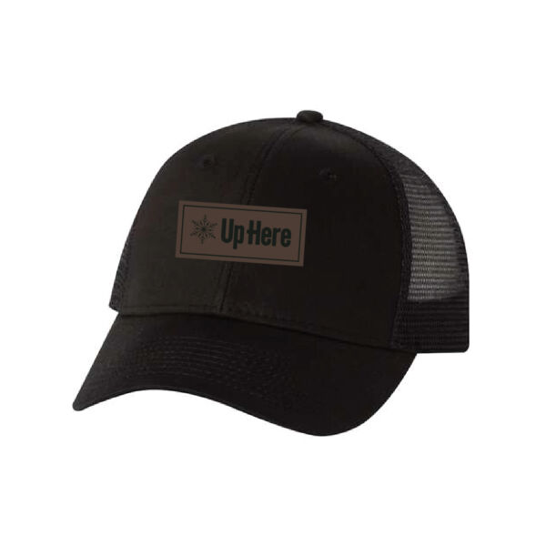 Valucap Adult Faux Leather Patch Trucker Cap Thumbnail