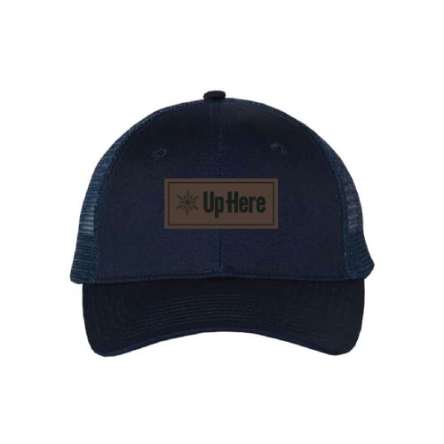 Valucap Adult Faux Leather Patch Trucker Cap Thumbnail
