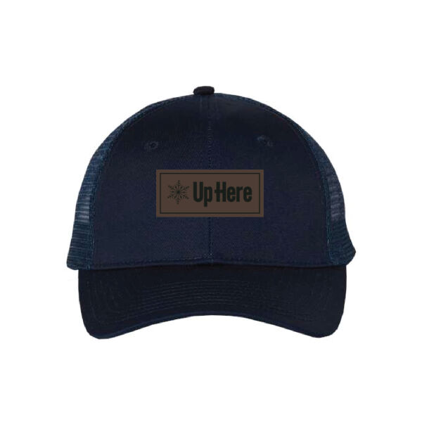 Valucap Adult Faux Leather Patch Trucker Cap Thumbnail